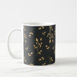 Vintage pattern with silhouettes berry and leaves coffee mug