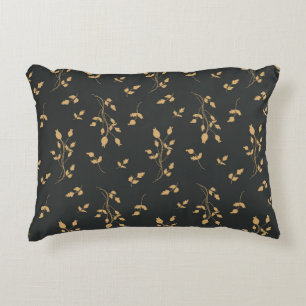 Vintage pattern with silhouettes berry and leaves decorative cushion