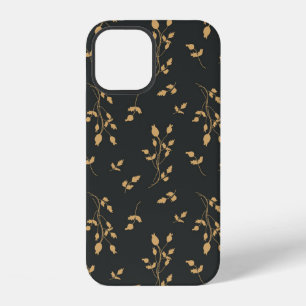 Vintage pattern with silhouettes berry and leaves iPhone 12 case