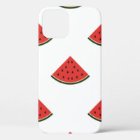 Vintage pattern with slices of watermelon on a whi