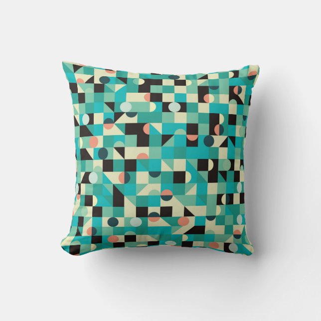 Vintage pattern with triangles and circles. cushion (Front)