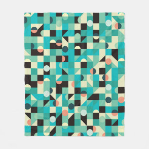 Vintage pattern with triangles and circles. fleece blanket