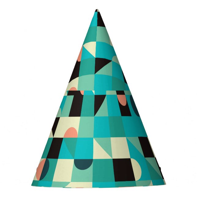 Vintage pattern with triangles and circles. party hat (Front)