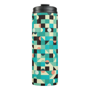 Vintage pattern with triangles and circles. thermal tumbler