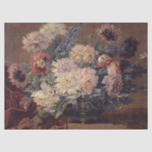 Vintage Paul Biva Basket of Peonies Tissue Paper