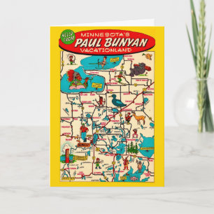 Vintage Paul Bunyan's Miinesota Card