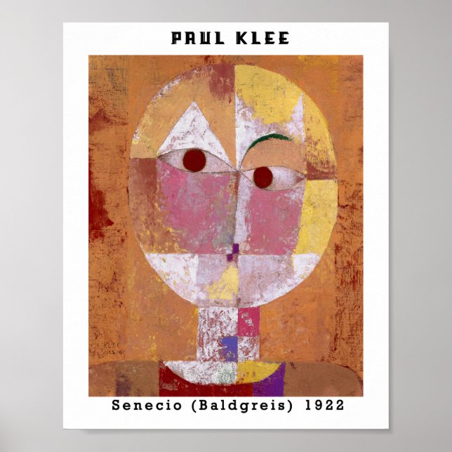 Vintage Paul Klee Face Abstract Art Bauhaus  Poster (Front)