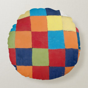 Vintage Paul Klee Qu 1 Colour Chart Squares Art  Round Cushion