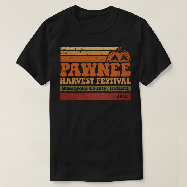 Vintage Pawnee Harvest Festival T-Shirt (Design Front)