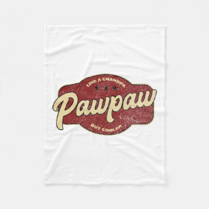 Vintage Pawpaw Like A Grandpa But Cooler - Grandpa Fleece Blanket