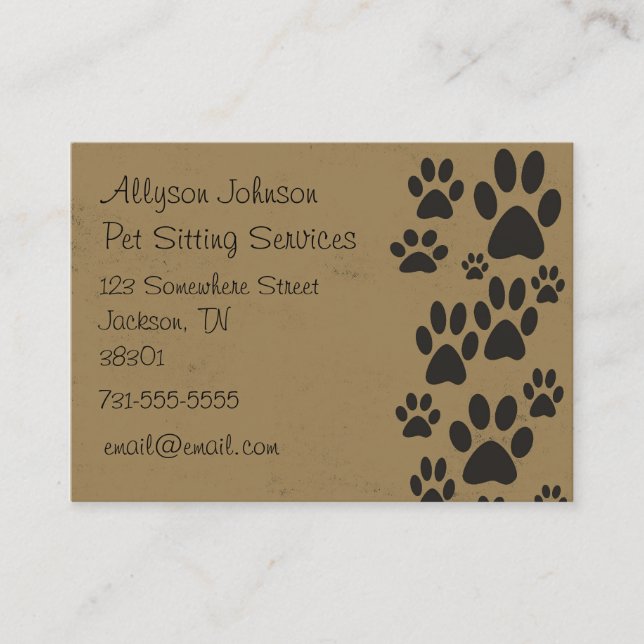 Vintage Paws Business Cards (Front)