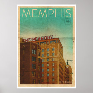 Vintage Peabody Hotel Memphis travel poster