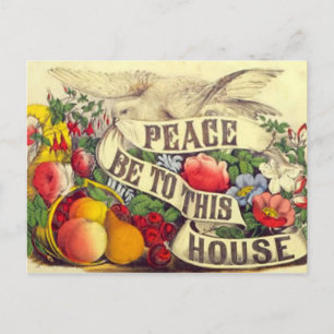 Vintage "Peace Be To This House" - Postcard