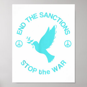 Vintage Peace End The Sanctions Anti War Poster