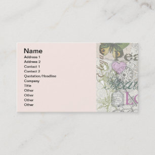 Vintage Peace Home Beautiful Love Business Card