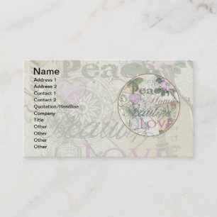 Vintage Peace Home Beautiful Love Business Card