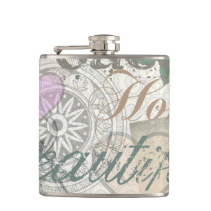Vintage Peace Home Beautiful Love Hip Flask