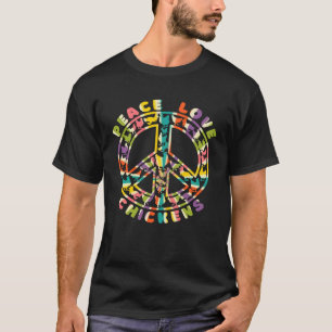 Vintage Peace Love Chickens 60s 70s Retro Farm Chi T-Shirt