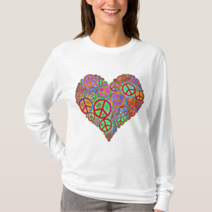 Vintage Peace Love Heart T-Shirt