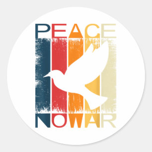 Vintage Peace No War Shirt Peace Graphic Tee Great Classic Round Sticker