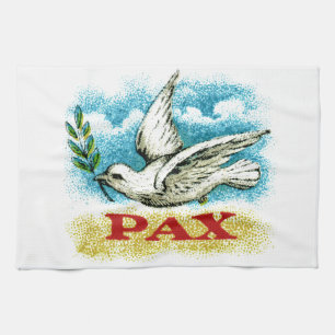 Vintage Peace on Earth Tea Towel