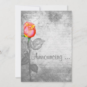 Vintage Peace Rose Wedding Invitation