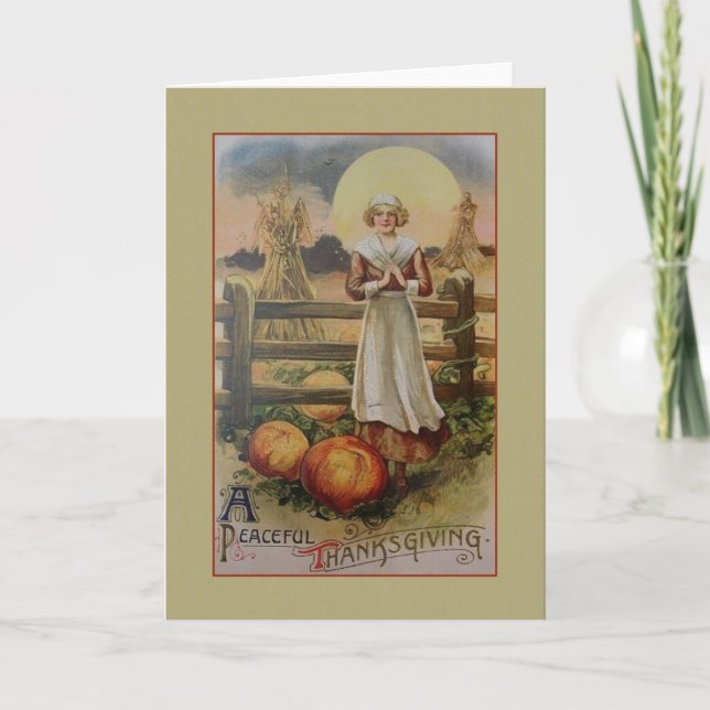 Vintage Peaceful Thanksgiving Greeting Card (Front)