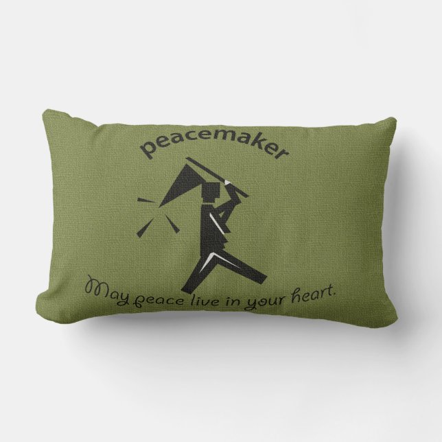 Vintage Peacemaker Lumbar Pillow (Front)