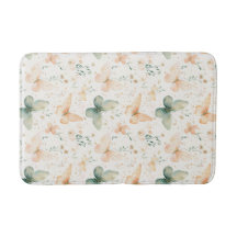 Vintage Peach and Mint Butterfly Watercolor