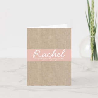 Vintage Peach Burlap Bridesmaid Request Card