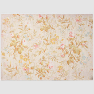 Vintage Peach Floral Pattern Tissue Paper