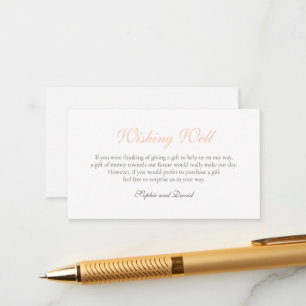 Vintage Peach Floral Rose Lace Wishing Well En Enclosure Card