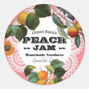 Vintage Peach Jam Label