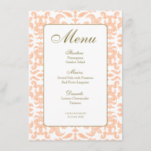 Vintage Peach Patterned Menus