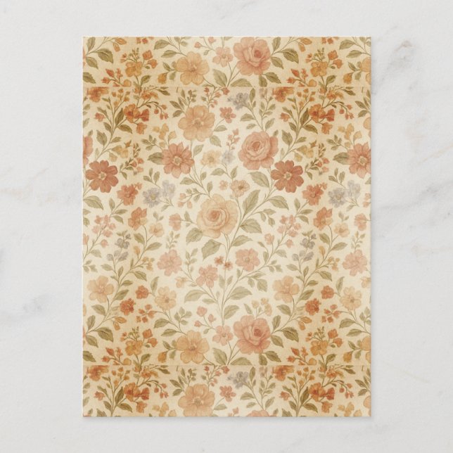 Vintage Peach Rose  Postcard (Front)