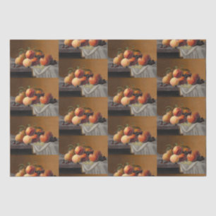 Vintage Peaches Grapes Fruit Still Life Painting Tissue Paper