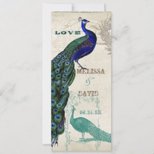 Vintage Peacock 5 - Formal Wedding Invitation