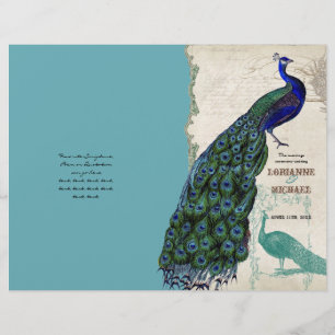 Vintage Peacock 5 - Formal Wedding Program