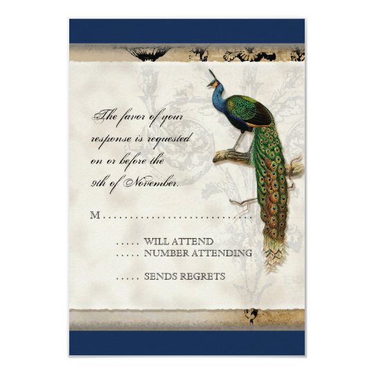 Vintage Peacock 6 - Wedding Invitation