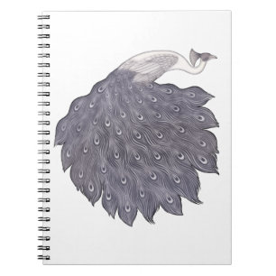 Vintage peacock , abstract bird notebook