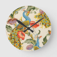 Vintage Peacock and poppies illustrations