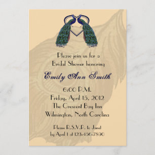 Vintage Peacock Bridal Shower Invitations