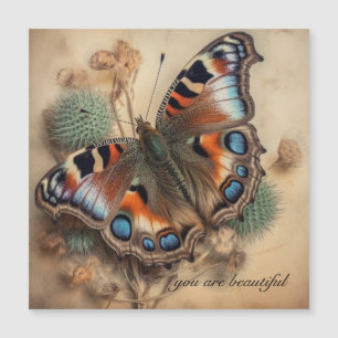 Vintage Peacock Butterfly Affirmation Customisable