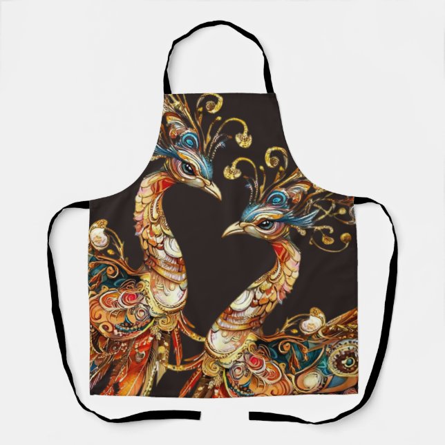 vintage peacock circus carnival entertainment apron (Front)