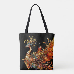 vintage peacock circus carnival entertainment tote bag