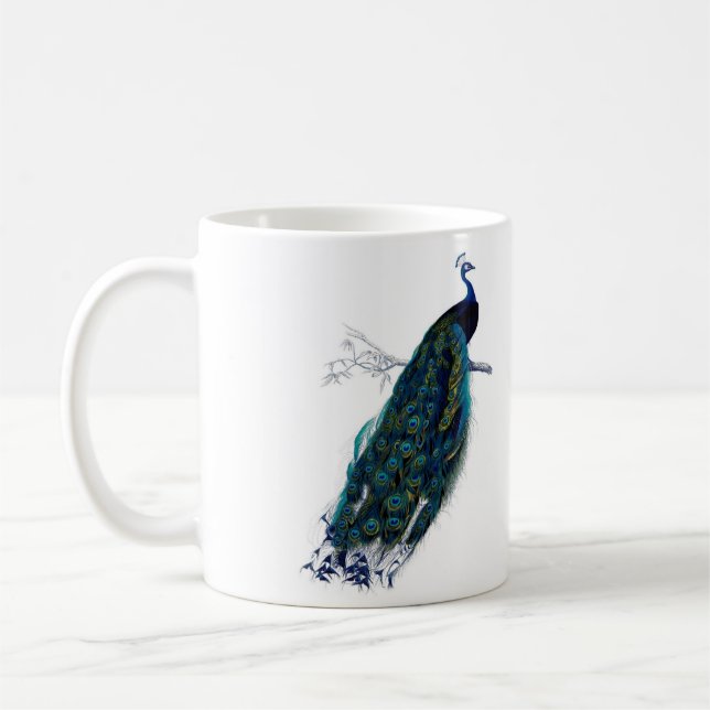 Vintage Peacock Coffee Mug (Left)