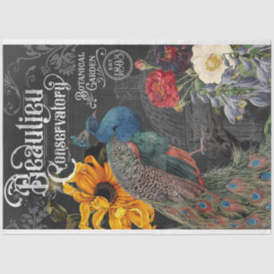 Vintage Peacock Conservatory and Botanical Garden Tissue Paper