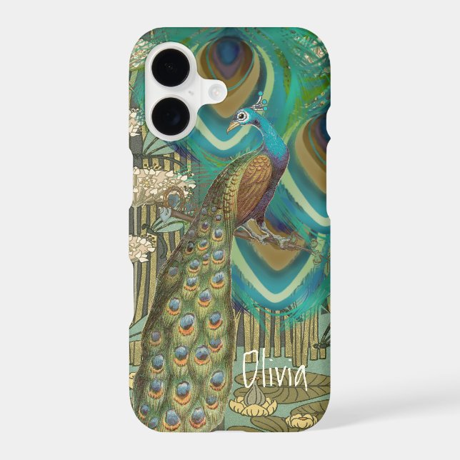 Vintage Peacock Dragonflies and Lilypads (Back)