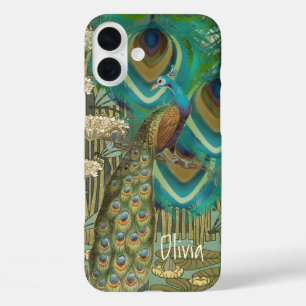 Vintage Peacock Dragonflies and Lilypads iPhone 16 Plus Case