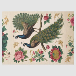 Vintage Peacock Duo Decoupage Tissue Paper